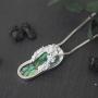 Sterling Silver Shell Slipper Flip Flop Pendant Necklace, 16+2'' Extender