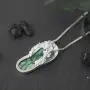 Sterling Silver Shell Slipper Flip Flop Pendant Necklace, 16+2'' Extender