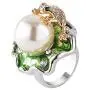 HSQYJ Lotus Leaf Frog Crystal Ring Enamel Pearl Flower Cute Animal Rings Jewelry Rhinestone Statement Rings for Women Girl HSQYJ Lotus Leaf Frog Crystal Ring Enamel Pearl Flower Cute Animal Rings Jewelry Rhinestone Statement Rings for Women Girl