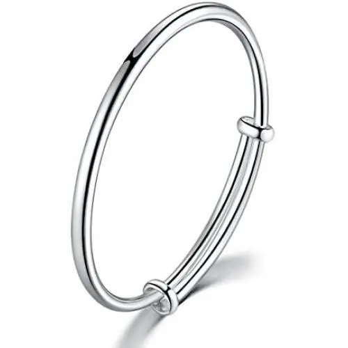 GUIJI Bracelet 999 Fine Jewellery Sterling Silver Bangles Size Adjustable Lady Women Jewelry Box