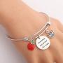 KUIYAI Someday My Prince Will Come Bracelet with Red Apple Charm Snow White Movie Quote Jewelry