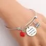 KUIYAI Someday My Prince Will Come Bracelet with Red Apple Charm Snow White Movie Quote Jewelry
