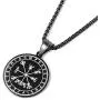HZMAN Mens Norse Vegvisir RUNE Runes Amulet Pendant Celtic Pagan Stainless Steel Viking Talisman Necklace HZMAN Mens Norse Vegvisir RUNE Runes Amulet Pendant Celtic Pagan Stainless Steel Viking Talisman Necklace