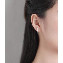 925 Minimalist Bar Earrings with Sterling Silver Tassel Chain Drop Dangle Earring for Women Girls Charms Fashion Punk Pierced Studs Hypoallergenic Jewelry Birthday Christmas Gifts for Best Friends