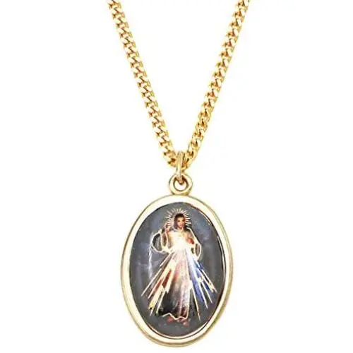 Rosemarie Collections Womens Religious Oval Medal Pendant Necklace (Divine Mercy/St Faustina) Rosemarie Collections Womens Religious Oval Medal Pendant Necklace (Divine Mercy/St Faustina)