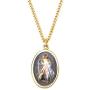 Rosemarie Collections Womens Religious Oval Medal Pendant Necklace (Divine Mercy/St Faustina)