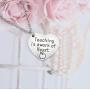 Luvalti Teaching is a Work of Heart Pendant Necklace - Teacher Appreciation Gift - Thank You Gifts