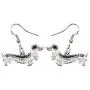 NEWEI Enamel Alloy Dachshund Dog Earrings Dangle Drop Fashion Cute Animal Jewelry for Women Girls Gift Charms