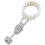 BABEYOND 1920s Flapper Headband and Gatsby Bracelet Adjustable Ring Set Great Gatsby Inspired Leaf Simulated 1920s Jewelry Set Silver-Tone