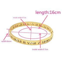 Baoli Zircon Jewelry Roman Numerals Bangle Bracelet for Women (Silver)