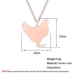 Eiffy Stainless Steel Zodiac Animal Chicken Pendant Necklace for Women Turkey Cock Rooster Choker Jewelry