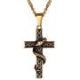 PROSTEEL Snake Cross Necklace, 316L Stainless Steel Pendant & Chain, Men Women Amulet Cross Necklace, 22''-24'' Adjustable, Come Gift Box