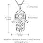 Beautlace Hamsa Hand of Fatima Necklace Silver/18K Gold/Black Gun Plated Star of David Hexagon Pendant with Cubic Zirconia Jewelry for Men and Women KP0051