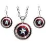 Wearable Treasures Captain America Necklace, The Avengers Jewelry, Shield Pendant, Superhero Earrings Gifts Gift, Geek Geeky Present Presents Wearable Treasures Captain America Necklace, The Avengers Jewelry, Shield Pendant, Superhero Earrings Gifts Gift, Geek Geeky Present Presents