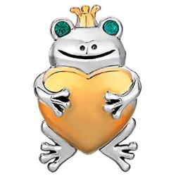 ReisJewelry Frog Hold Heart Charm Fairy Tale Animal Charms Beads for Bracelets