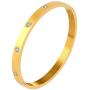 LINFENG Love Friendship Bangle Bracelet with Crystal Stainless Steel Hinged Fashion Jewelry Birthday Present Gifts