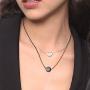 U7 Womens Tiny Heart Necklace Stainless Steel Link Chain 3D Vivid Love Hearts Pendant for Girls Lover, Customizable