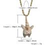 KOSMOLING Ice Out Patrick Star Pendant Micro Pave Bling CZ Stone Necklace for Mens Women Hip Hop Jewelry Gift