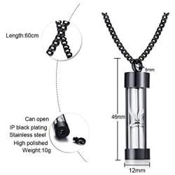 Stainless Steel Hourglass Urn Necklace Keepsake Cremation Ashes Memorial Pendant Necklace for Men,Women