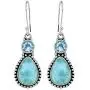 YoTreasure Larimar Blue Topaz Earrings Solid Sterling Silver Designer Jewelry YoTreasure Larimar Blue Topaz Earrings Solid Sterling Silver Designer Jewelry