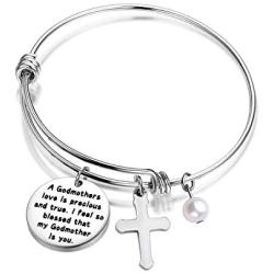 Godmother Gifts Godmother Bangle Bracelet I Feel So Blessed That My Godmother is You Religious Jewelry Baptism Gift