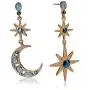 Betsey Johnson Womens Moon and Star Drop Earrings Betsey Johnson Womens Moon and Star Drop Earrings