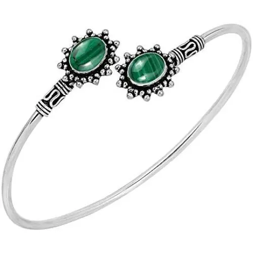 Natural Tiger Eye Malachite Moonstone Bangle 7x9mm Oval Shape Gemstone 925 Silver Overlay Handmade Cuff Bangle Jewelry Natural Tiger Eye Malachite Moonstone Bangle 7x9mm Oval Shape Gemstone 925 Silver Overlay Handmade Cuff Bangle Jewelry