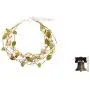 NOVICA Multi-Gem Peridot Cultured Freshwater Pearl Silver Plated Beaded Bracelet Cloud Forest