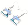 NEWEI Enamel Alloy Drop Dangle Cute Sewing Machine Earrings Fashion Tools Jewelry For Women Girls Gift Decoration Charms