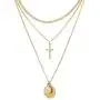 Dainty Layered Choker Necklace 14K Gold Plated Handmade Medallion Coin Cross Pendant Necklace Simple Cute Jewelry Gift for Women Girls Dainty Layered Choker Necklace 14K Gold Plated Handmade Medallion Coin Cross Pendant Necklace Simple Cute Jewelry Gift for Women Girls