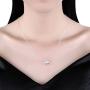 Kebaner Women 925 Sterling Silver Plated Crown Princess Pendant Necklace Austrain Crystal Jewelry