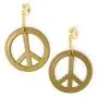 Skeleteen Peace Earrings and Necklace - 1960s Hippie Costume Accessories Jewelry - 1 Set