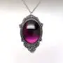 Purple Cabochon in Antiqued Silver Finish Pewter Frame Pendant Necklace Purple Cabochon in Antiqued Silver Finish Pewter Frame Pendant Necklace
