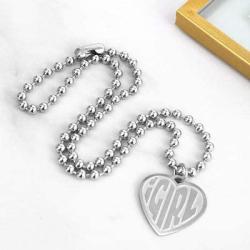 Womens iGirl Heart Pendant Necklace Double Side Letter Punk Hiphop Gothic Streetwear Chain Choler Necklace for Girls Retro Jewelry