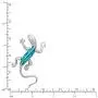 Honolulu Jewelry Company Sterling Silver Gecko Necklace Pendant with Simulated Blue Opal and 18'' Box Chain Honolulu Jewelry Company Sterling Silver Gecko Necklace Pendant with Simulated Blue Opal and 18'' Box Chain