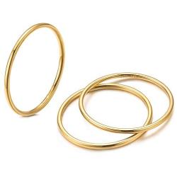 1mm 14K Gold Filled Rings Stacking Rings for Women Stackable Thin Band Knuckle Finger Stacking Plain Ring Comfort Fit Size 5 to 10