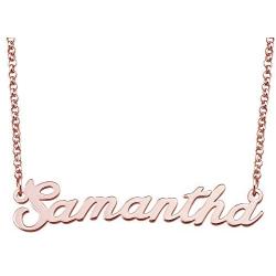 LoEnMe Jewelry Rose Gold Name Necklace Personalized Custom Made Gift for Women Girls Couple