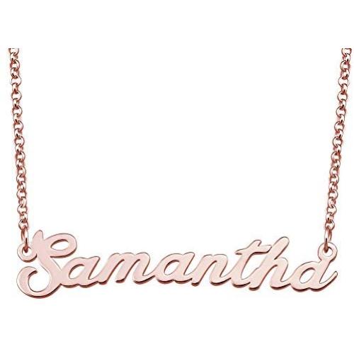 LoEnMe Jewelry Rose Gold Name Necklace Personalized Custom Made Gift for Women Girls Couple