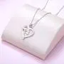 Sterling Silver Cute Animal Rainbow Unicorn Elephant Horse Squirrel in Heart Pendant Necklace for Women Girlfriend Gift