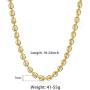 Trendsmax 7mm Coffee Beans Link Chain Necklace Gold Plated Stainless Steel Twisted Rope Chain for Men Women Hip Hop Rappers Necklace