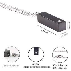 TLFOFS Cube Urn Pendant, Handmade, Titanium Steel Inlaid with Zirconium Diamonds. Cremation Jewelry Urn Necklace Jewelry is Not Only Beautiful, But Also Has A Special Commemorative Meaning. (White)