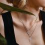 Prime and Pure 1/10 Carat tw Cubic Zirconia Angel Wing Feather Charm Necklace Pendant in 925 Sterling Silver Jewelry