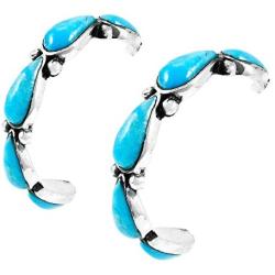Turquoise Earrings 925 Sterling Silver & Genuine Turquoise (Select style)