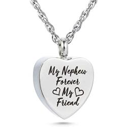 Forever My Friend Urn Necklace for Ashes Cremation Jewelry Fillable Necklace Stainless Steel Memorial Necklace