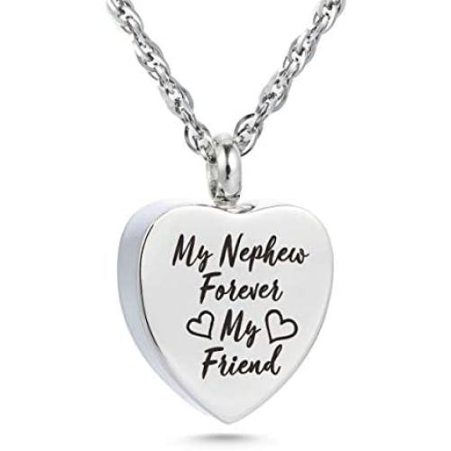 Forever My Friend Urn Necklace for Ashes Cremation Jewelry Fillable Necklace Stainless Steel Memorial Necklace