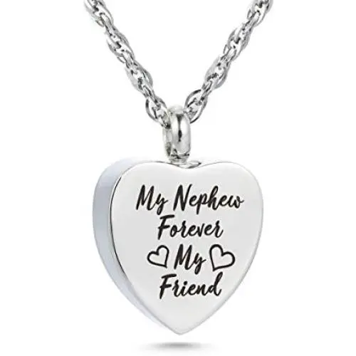 Forever My Friend Urn Necklace for Ashes Cremation Jewelry Fillable Necklace Stainless Steel Memorial Necklace
