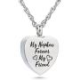 Forever My Friend Urn Necklace for Ashes Cremation Jewelry Fillable Necklace Stainless Steel Memorial Necklace