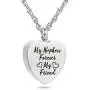 Forever My Friend Urn Necklace for Ashes Cremation Jewelry Fillable Necklace Stainless Steel Memorial Necklace