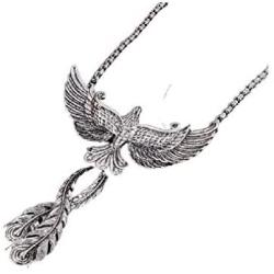 Phoenix Pendant Necklace for Men, Vintage Bird Necklace with 27.6” Chain, Phoenix Totem Amulet Necklace, Hip Hop Necklace, Punk Rock Animal Phoenix Jewelry Gift for Men Boys