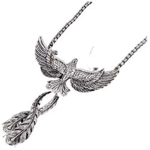 Phoenix Pendant Necklace for Men, Vintage Bird Necklace with 27.6” Chain, Phoenix Totem Amulet Necklace, Hip Hop Necklace, Punk Rock Animal Phoenix Jewelry Gift for Men Boys